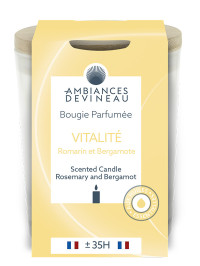 Duftkerze 35Std. Vitalité (Bergamotte & Rosmarin) | AMBIANCES DEVINEAU