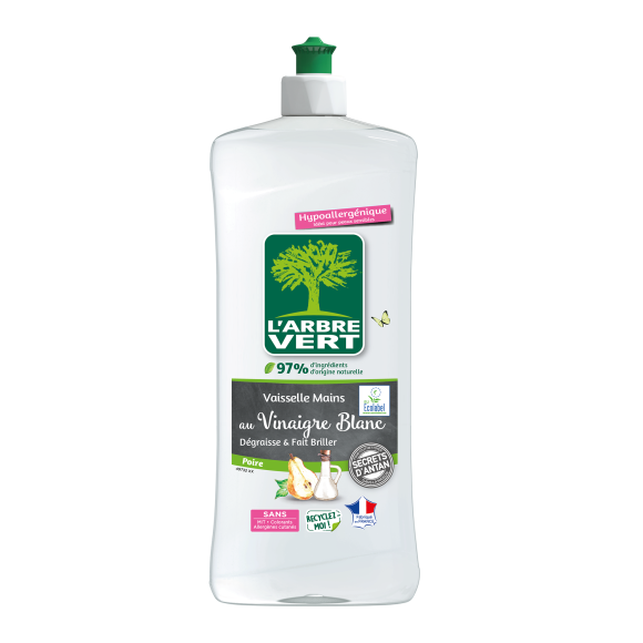 Liquide vaisselle écologique au Vinaigre blanc parfum Poire 750ml