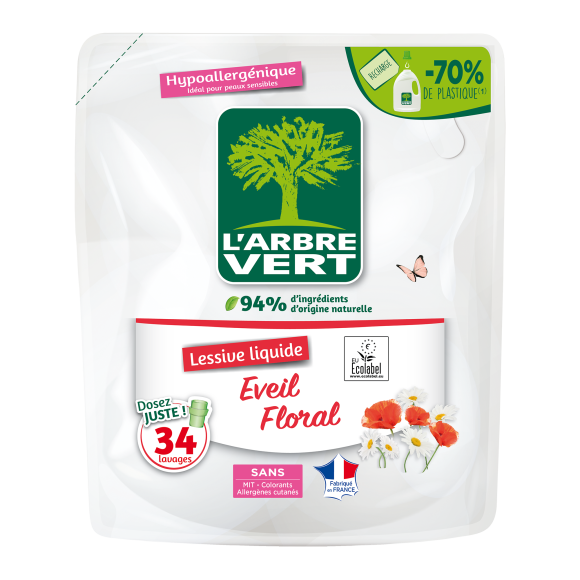 Recharge lessive liquide écologique Eveil Floral 1.53L