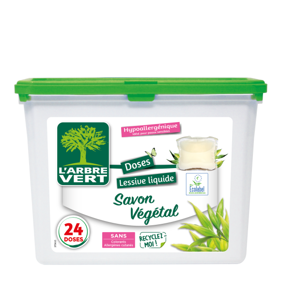 Doses lessive liquide écologique Savon Végétal 24x