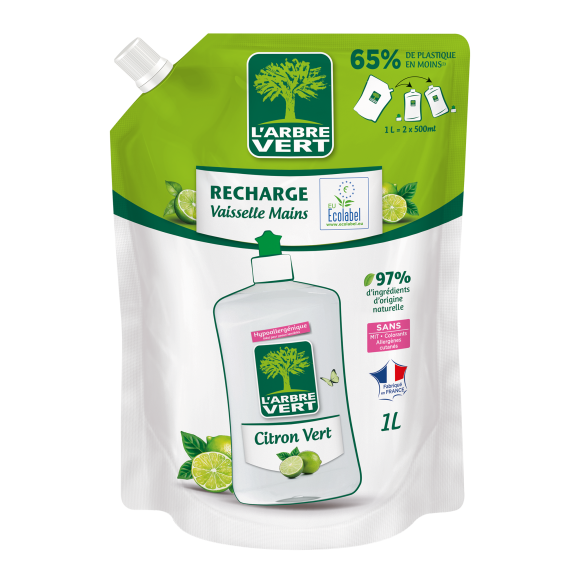 Recharge Liquide Vaisselle écologique Citron Vert 1L