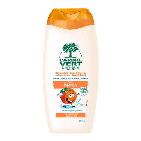 Ökologisches Shampoo & Dusche Kinder Pfirsichduft 260ml