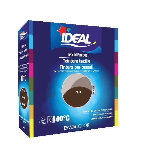 Teinture textile CHOCOLAT pour coton, lin, viscose, soie 10