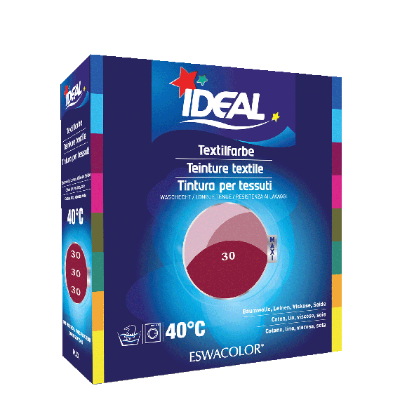Teinture textile CASSIS pour coton, lin, viscose, soie 30