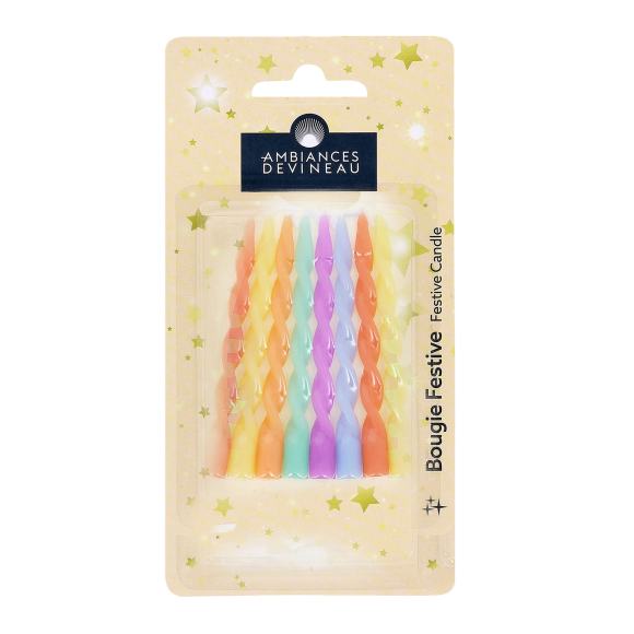 Geburtstagskerzen Twist 8 Stück Pastellfarben