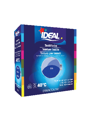 Teinture textile BLEU ROI pour coton, lin, viscose, soie 06