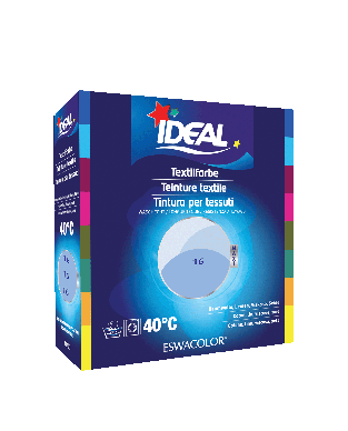 Teinture textile BLEU CIEL pour coton, lin, viscose, soie 16