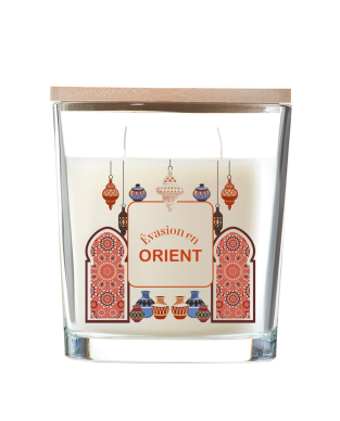 Duftkerze 190g - Ovales Glas mit Bambusdeckel - 2 Dochte