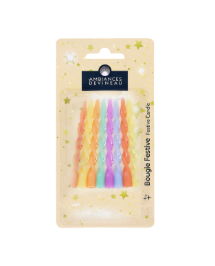 Geburtstagskerzen Twist 8 Stück Pastellfarben