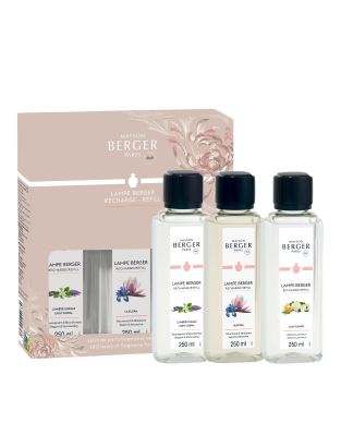 Set 3 Lampe Berger Nachfüllungen 250ml - Blumige Duftnoten
