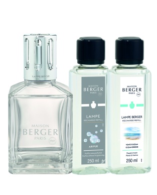 Coffret Lampe Berger Essentielle Carrée & parfums Air Pur - Vent d'Océan