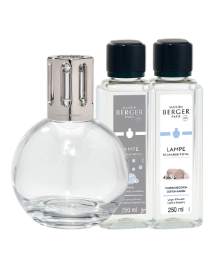 Coffret Lampe Berger Essentielle Ronde & parfums Air Pur - Caresse de Coton