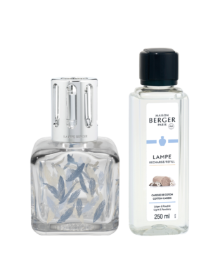 Coffret Lampe Berger Glaçon Plumes & parfum Caresse de Coton