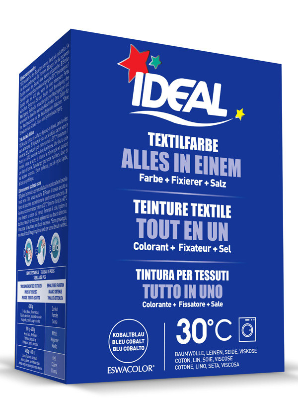 IDEAL / ESWACOLOR  Teinture textile BLEU COBALT Tout en 1 230g