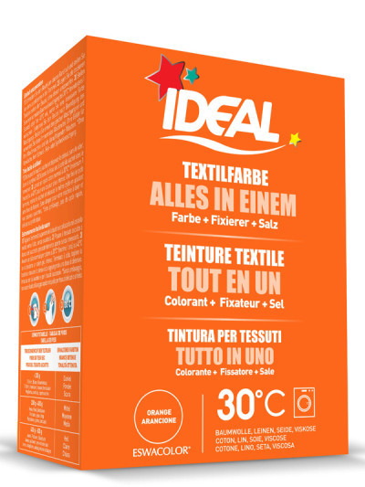 Teinture textile ORANGE Tout en 1 230g | IDEAL / ESWACOLOR