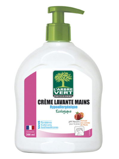 Crème lavante mains écologique Pêche 300ml Professionnel | L'ARBRE VERT