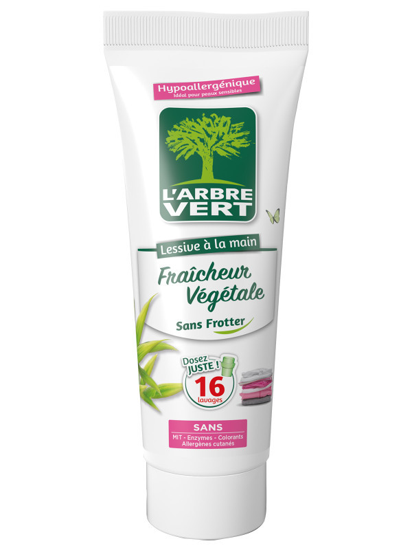 L'ARBRE VERT, Lessive à la main écologique Fraîcheur Végétale 250ml, Lessives et soin du linge