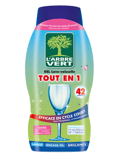 Gel lave-vaisselle Tout en 1 écologique 720ml | L'ARBRE VERT