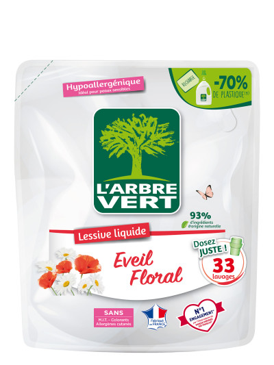 Recharge lessive liquide écologique Eveil Floral 1.5L | L'ARBRE VERT