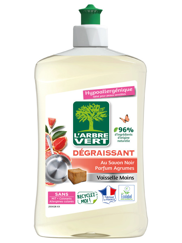 L'ARBRE VERT, Liquide vaisselle écologique Dégraissant 500ml, Produits  vaisselle