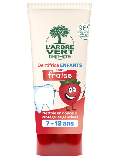 Ökologische Zahnpasta Kinder mit Erdbeergeschmack 50ml | L'ARBRE VERT