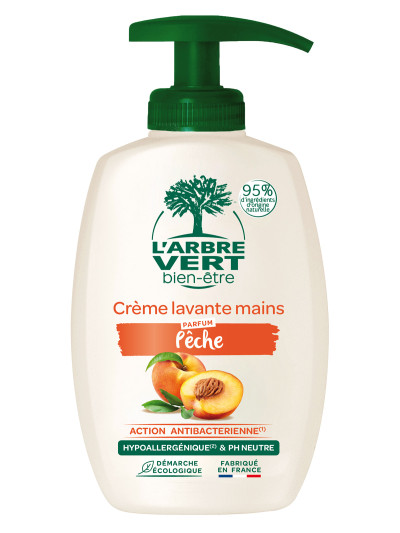 Savon liquide écologique Adoucissante Pêche 300ml | L'ARBRE VERT