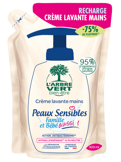 Recharge Savon liquide écologique Peaux Sensibles 300ml | L'ARBRE VERT