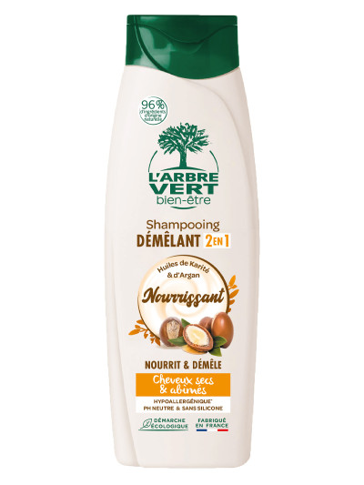 Shampooing Démêlant 2en1 Nourrissant pour cheveux secs et abîmés 250ml | L'ARBRE VERT
