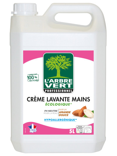  Crème Lavante Mains Écologique Professionnelle Amande 5L | L'ARBRE VERT
