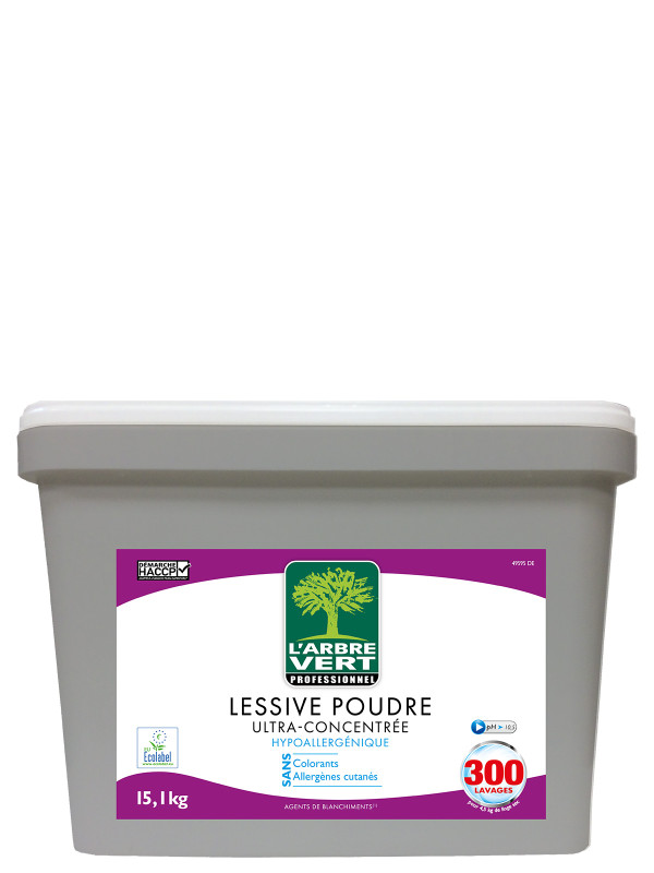 L'ARBRE VERT  Lessive poudre écologique 15,1kg Professionnel