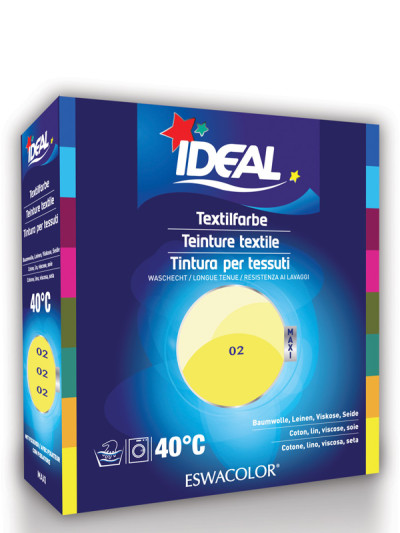 Textilfarbe ZITRONE für Baumwolle, Leinen, Viskose und Seide Maxi 02 | IDEAL / ESWACOLOR