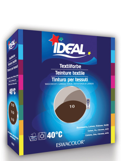 Textilfarbe SCHOKOLADE für Baumwolle, Leinen, Viskose, Seide Maxi 10 | IDEAL / ESWACOLOR