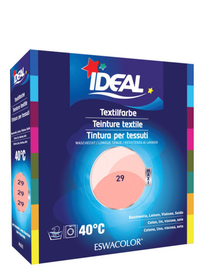 Teinture textile ROSE POUDRE pour coton, lin, viscose, soie Maxi 29 | IDEAL / ESWACOLOR