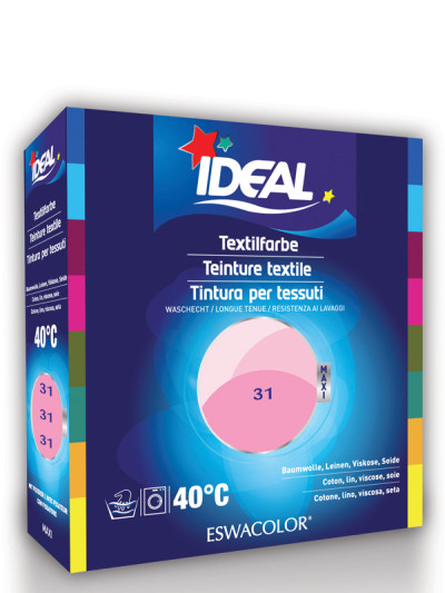 Textilfarbe ROSA für Baumwolle, Leinen, Viskose, Seide Maxi 31 | IDEAL / ESWACOLOR