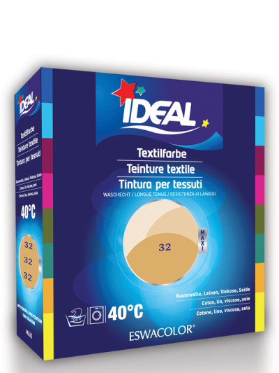 Textilfarbe BEIGE für Baumwolle, Leinen, Viskose, Seide Maxi 32 | IDEAL / ESWACOLOR