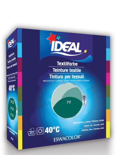 Textilfarbe SMARAGD für Baumwolle, Leinen, Viskose, Seide Maxi 72 | IDEAL / ESWACOLOR