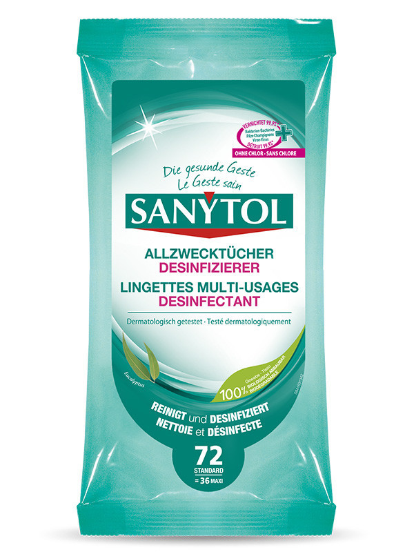 SANYTOL, Lingettes désinfectantes multi-usages 72x