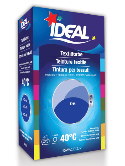 Textilfarbe KÖNIGSBLAU für Baumwolle, Leinen, Viskose, Seide Mini 06 | IDEAL / ESWACOLOR