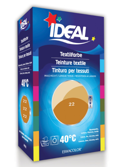 Textilfarbe GOLD für Baumwolle, Leinen, Viskose, Seide Mini 22 | IDEAL / ESWACOLOR