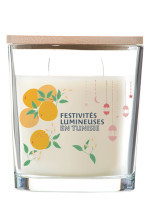 Bougie verre ovale avec couvercle bambou 30h Fleur d'Oranger de Tunisie | AMBIANCES DEVINEAU