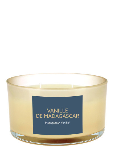 Bougie parfumé verre coloré 3 mèches Vanille de Madagascar | AMBIANCES DEVINEAU