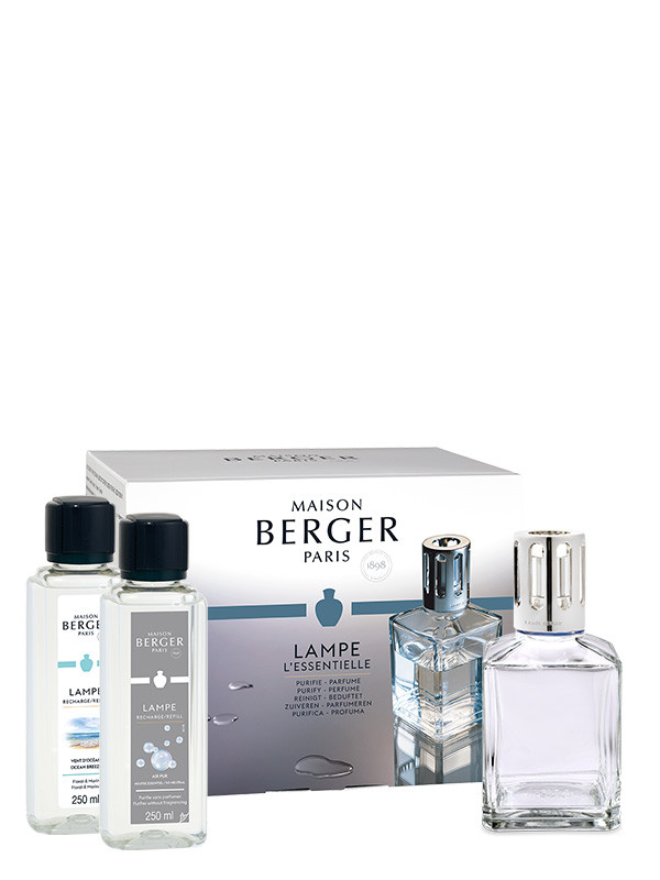 Coffret lampe Berger Essentielle carrée avec recharges Neutre essentie -  Maison Berger Paris