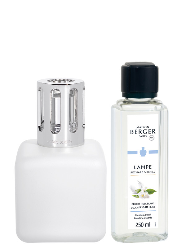 MAISON BERGER, Coffret Lampe Berger Glaçon Blanc & parfum Délicat Musc  blanc, Les blancs