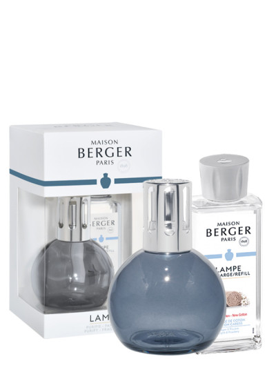 Coffret Lampe Berger Bingo Gris Orage & parfum Caresse de Coton | MAISON BERGER