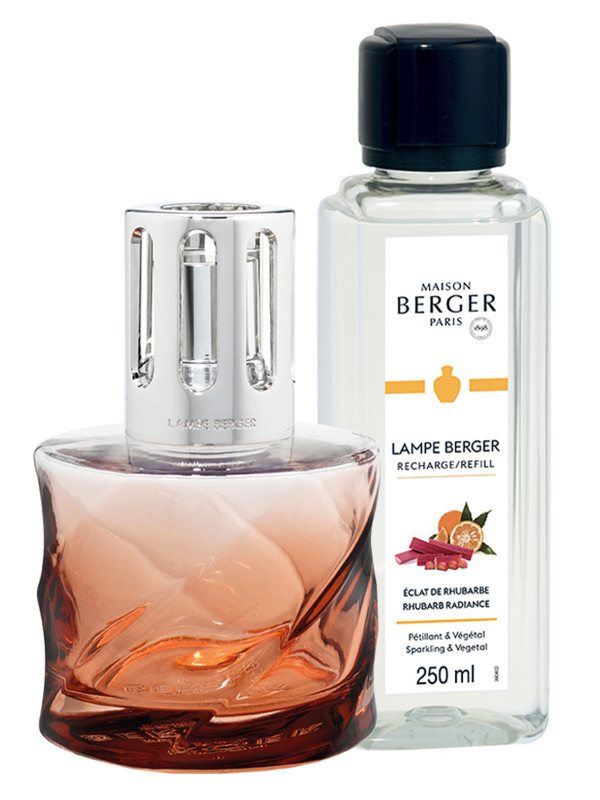 MAISON BERGER, Coffret Lampe Berger Spirale Rose ambrée & parfum Eclat de  Rhubarbe, Les ambrés