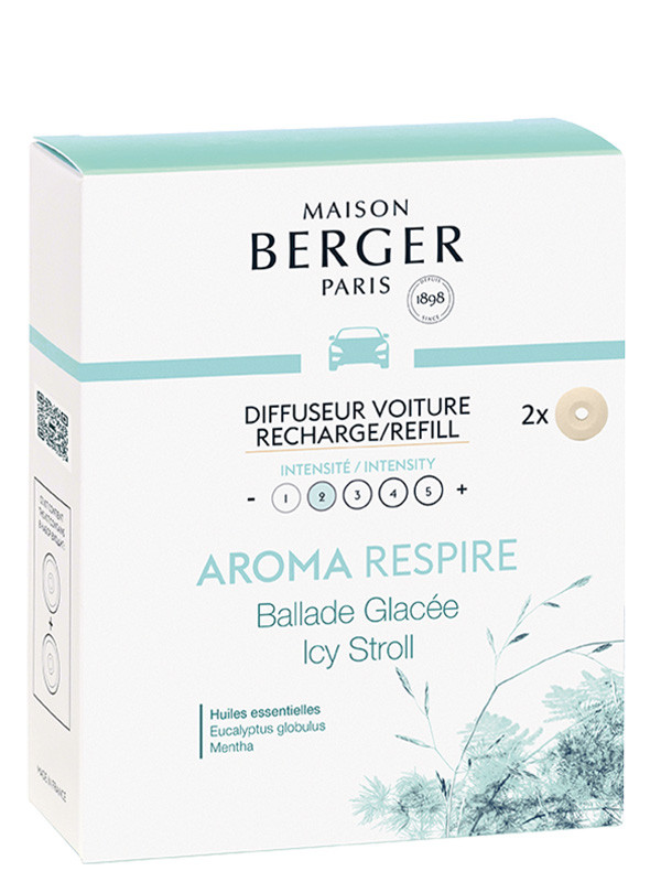 MAISON BERGER, Autodiffusor Nachfüllung Aroma Respire - Spaziergang im Eis, Auto Diffusor