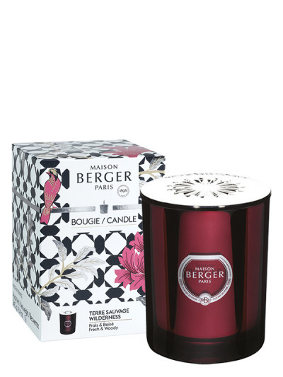 Bougie parfumée Prisme Grenat - Terre Sauvage | MAISON BERGER