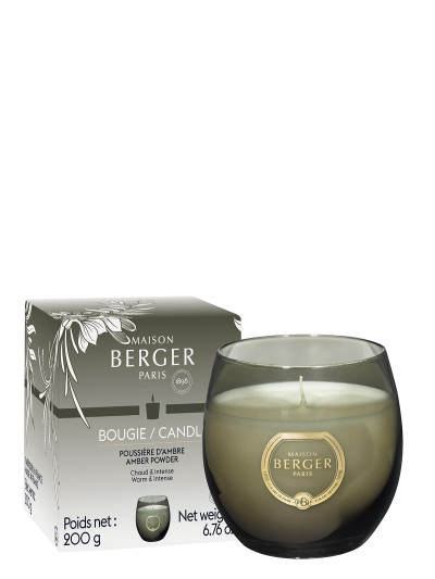 Bougie parfumée Holly Gris Mousse - Poussière d'Ambre | MAISON BERGER