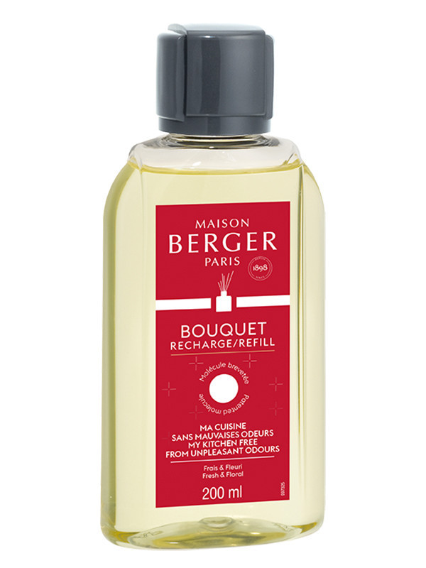 MAISON BERGER, Recharge Bouquet Anti-Odeur Cuisine - Frais & Fleuri, Recharge pour Bouquet Parfumé