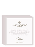 Savon au lait d'Ânesse 100g Coton | PLANTES & PARFUMS